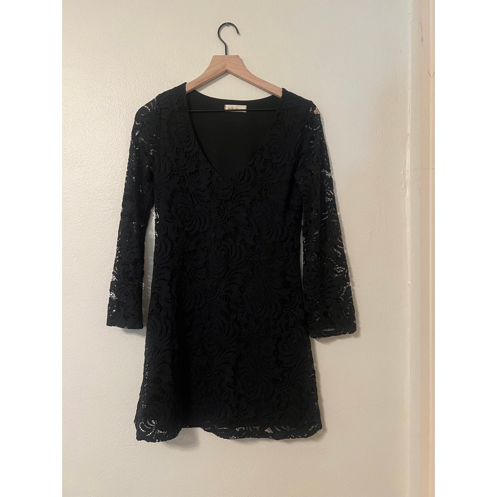& Other Stories Stockholm Atelier Black Floral Lace V-Neck Mini Dress XS